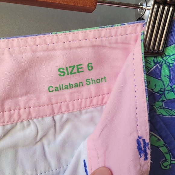 Lilly Pulitzer Callahan Shorts "Multi Lilly Loves Hawaii" Elephants Green Size 6 - Picture 8 of 12